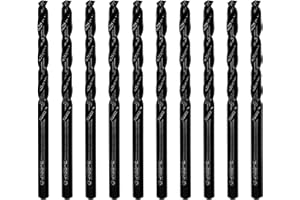 DelitonGude 3/16 inch HSS M35 Cobalt Twist Drill Bits,High Speed Steel,Pack of 10,Suitable for Steels,Cast Iron,Stainless Steels and Other Hard Metals(3/16inch)