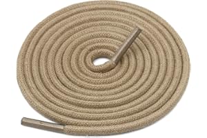 DELELE 2 Pair Round Waxed Shoelaces 1/8" Thick Shoe String Boot Laces for Dress Shoes