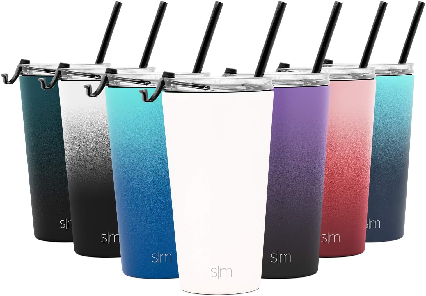 Simple Modern Classic Insulated Tumbler with Clear Lid Stainless Steel Travel Water Bottle Iced Coffee Mug Cup, 16oz (470ml), Winter White