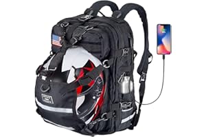 Sresk Large Capacity Motorcycle Backpacks for Men, Hiking Backpacks with USB Charging Port Motorcycle Helmet Backpack Cycling Riding Backpack