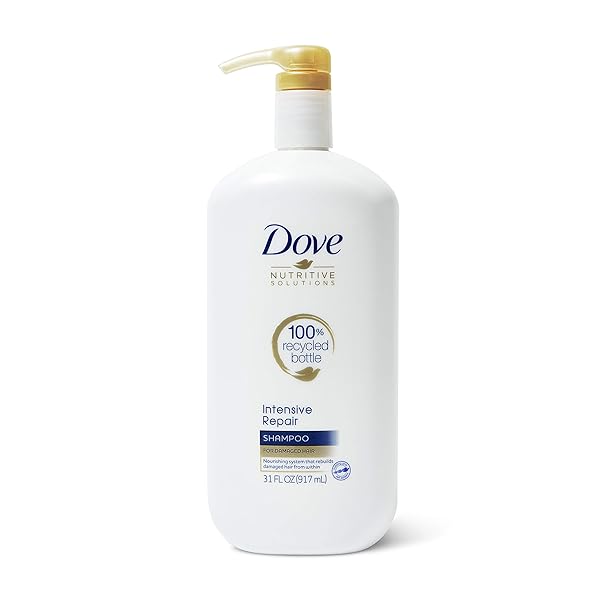 DOVE NUTRITIVE SOLUTIONS SHAMPOO FOR DAMAGED HAIR WITH PUMP INTENSIVE REPAIR DRY HAIR SHAMPOO FORMULA WITH KERATIN ACTIVES 31 OZ