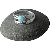 Twisted Designs Jewelry Larimar Ring in Hammered Sterling Silver, Adjustable Band