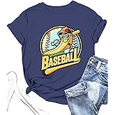 Baseball Shirt Baseball Player T-Shirts Team Women Ballgame Graphic Tshirt Game Day Fan Tee Casual Short Sleeve Top