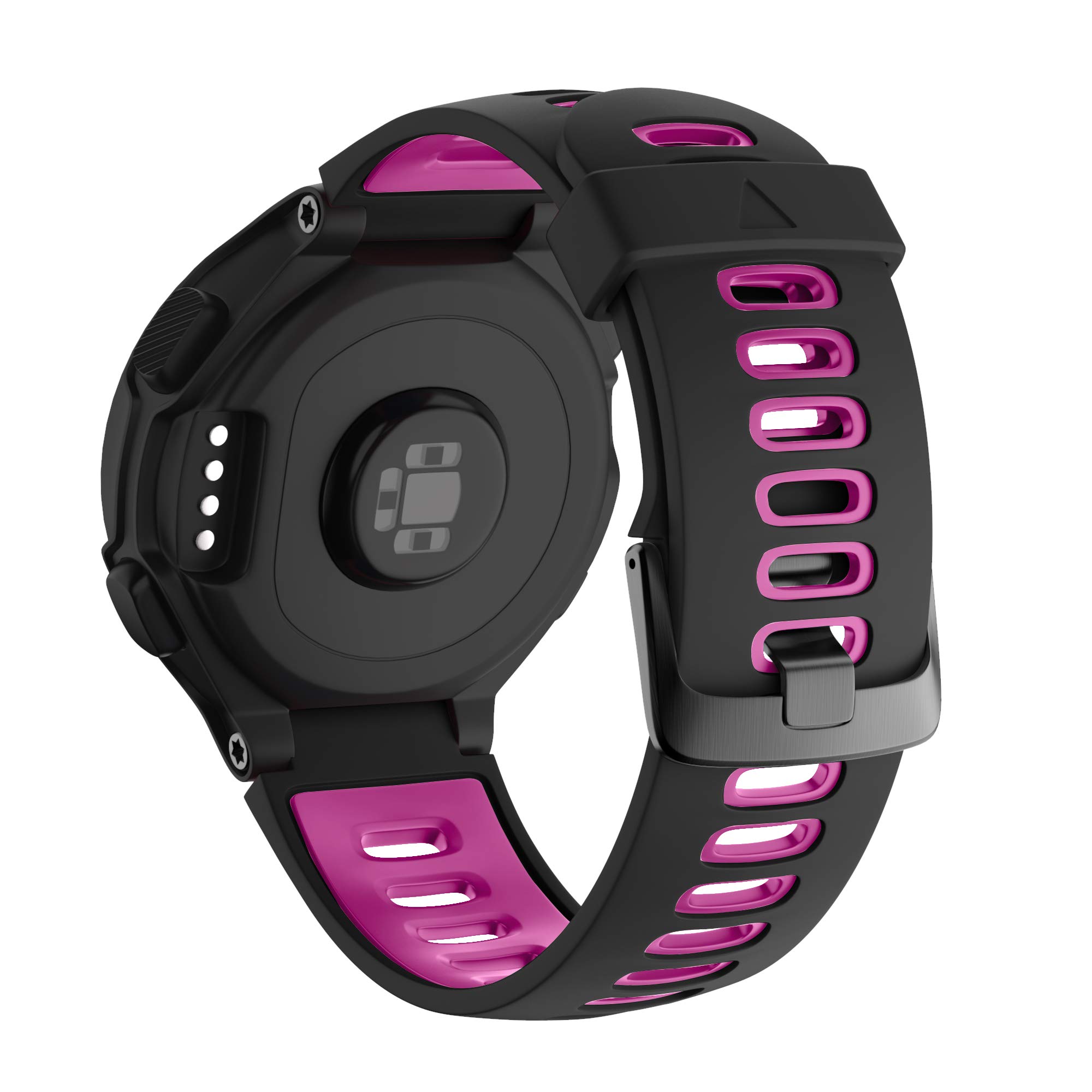 NotoCity Forerunner 735XT/235 Strap Replacement Watch Band Silicone Sports Strap for Garmin Forerunner 235/230/620/630/735XT(rose pink, black buckle)