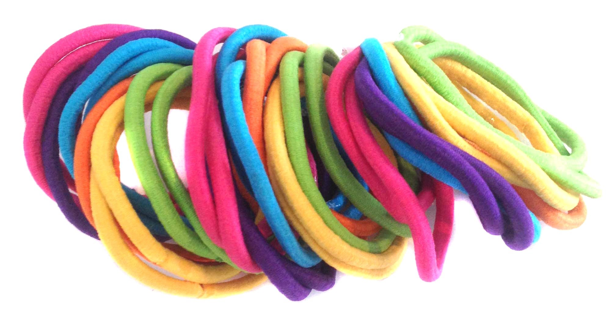 Allsorts® 36 Bright Coloured Endless Elastics Hair Bobbles Elastic Bands Hair Accessory