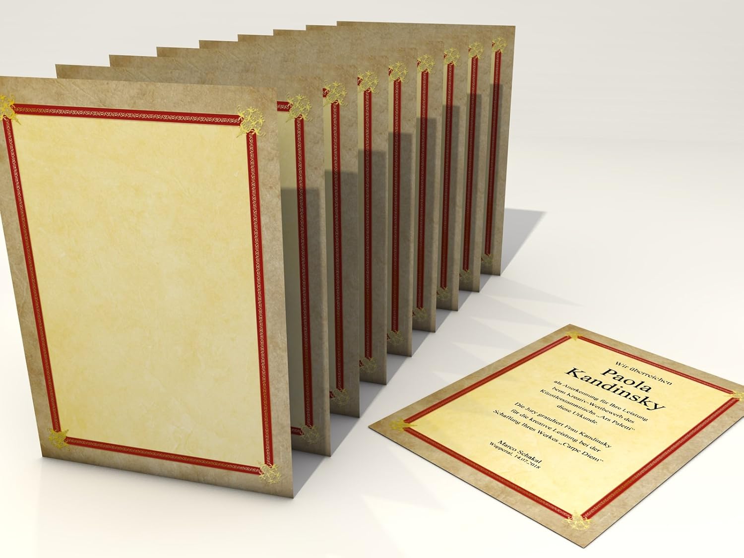 Urkundenpapier Excellent 190g/qm 50 Blatt für Zertifikate DIN A4