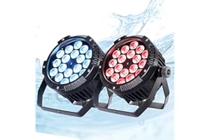 DJXFLI LED Par Lights 18x12W Outdoor Waterproof Stage Light IP65 RGBW 4 in 1 DMX Control for Events DJ Disco Festival Wedding Party Outdoor Stage Lighting 2 Pack
