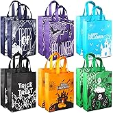 Aviski 12PCS Halloween Trick or Treat Bags, Non-Woven Large Gift Tote Bags with Handles for Gifts Wrapping, Party Supplies, 15 * 11.8 * 3.9inch