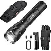 ULTRAFIRE WF-502B Tactical Flashlight with Holster,1000 Lumen Single Mode Flashlight,Bright Police Flashlight with Holster fo