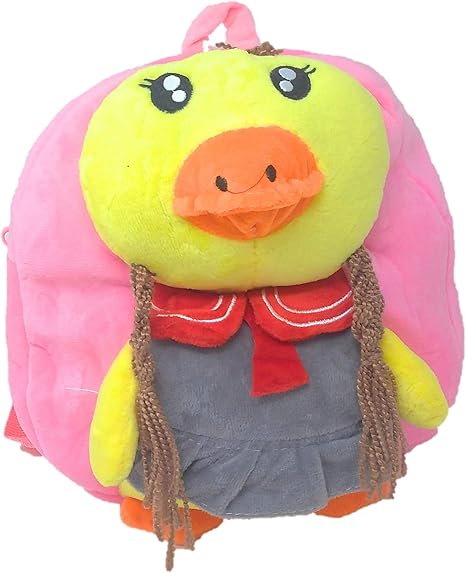 Oytra Pink Fur Soft Bag for Kids 1-3 Years - Chick Plush Bag