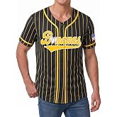 Baseball Button Up Shirt for Men Quick-Dry Graphic Baseball Game Day Fan Jersey with Left-Side Buttons