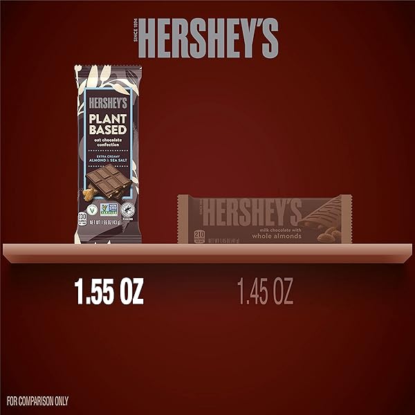 HERSHEY’S PLANT BASED EXTRA CREAMY WITH ALMOND AND SEA SALT CANDY BAR, 1.55 OZ (12 COUNT)