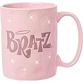 Silver Buffalo Bratz Logo Wax Resist Ceramic Pottery Mug, 17 Ounces
