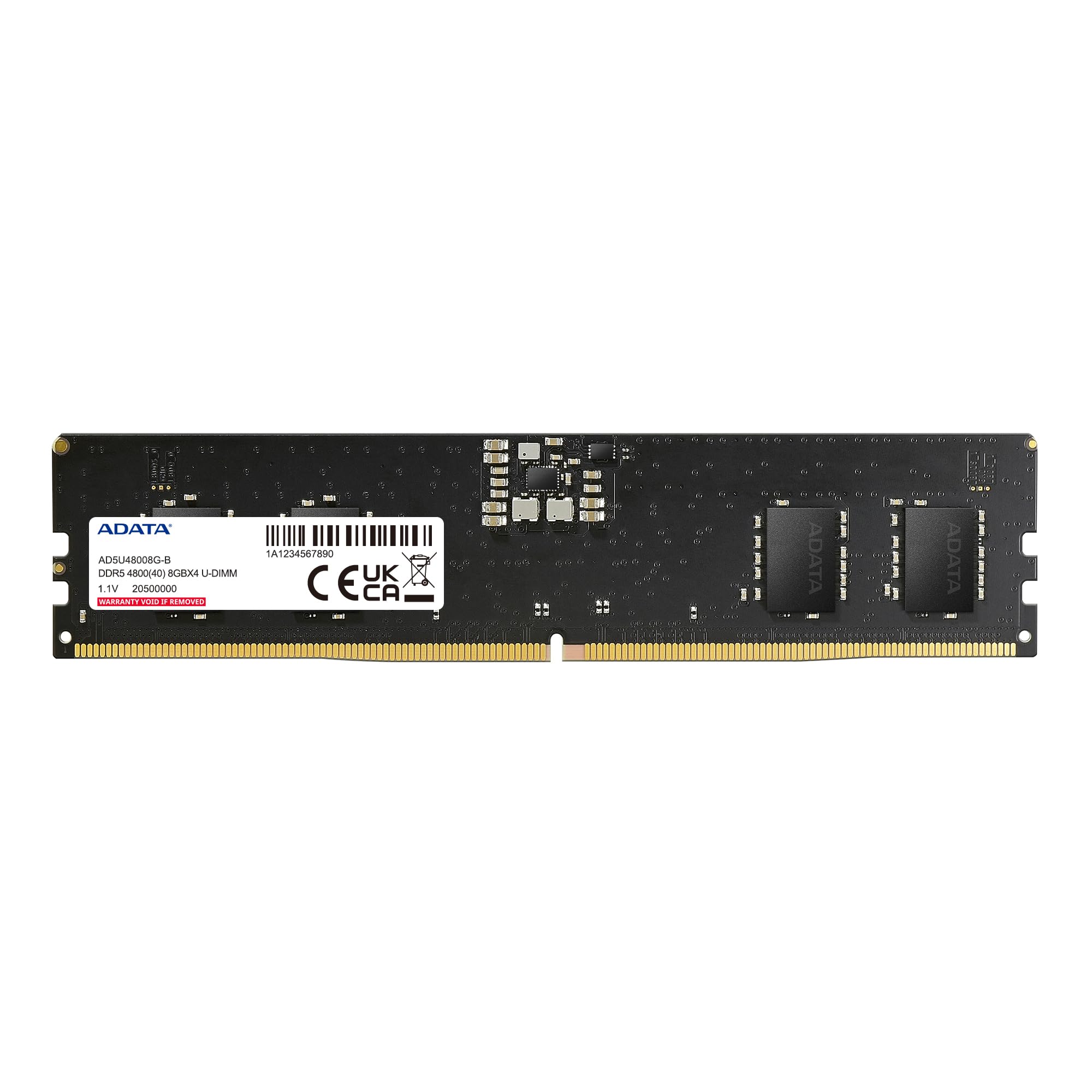 ADATA Premier, 8GB, DDR5, 4800MHz (PC5-38400), CL40, 1.1V, ECC, U-DIMM Memory