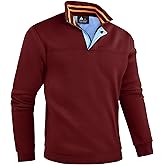 ZITY Mens Quarter Zip Pullover Fleece Lined Long Sleeve Casual Sweatshirts with Side Pockets