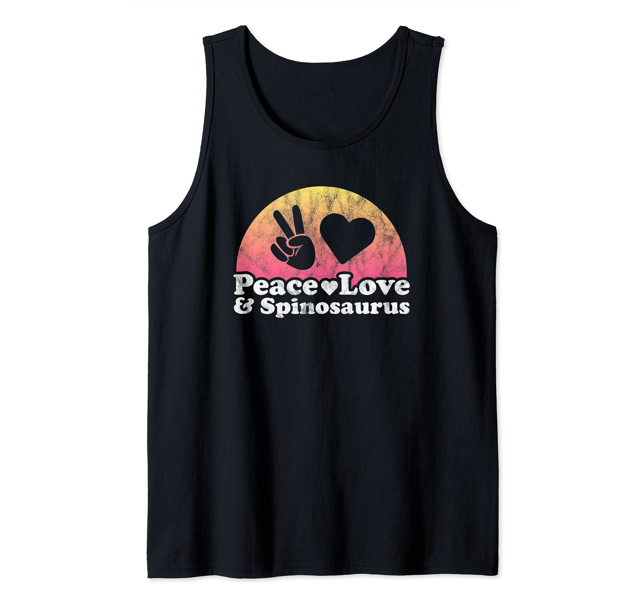 Peace Love and Spinosaurus Dinosaur Tank Top