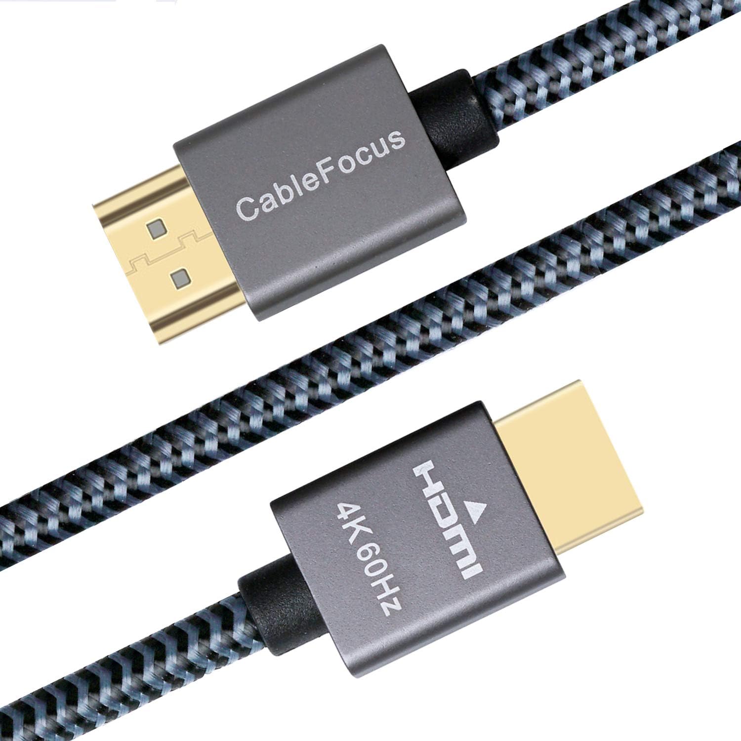 HDMI Cable 1 ft, 1ft HDMI 2.0 4K@60Hz Short HDMI 2.0b Braided Cable High Speed with Ethernet Support 4K 60Hz HDR 3D 2160P 1080P Audio Return 18Gbps Compatible UHD TV, Blu-ray, Xbox, PS4, PC