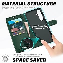 TUCCH Wallet Case for Galaxy S25 Plus 5G, Magnetic