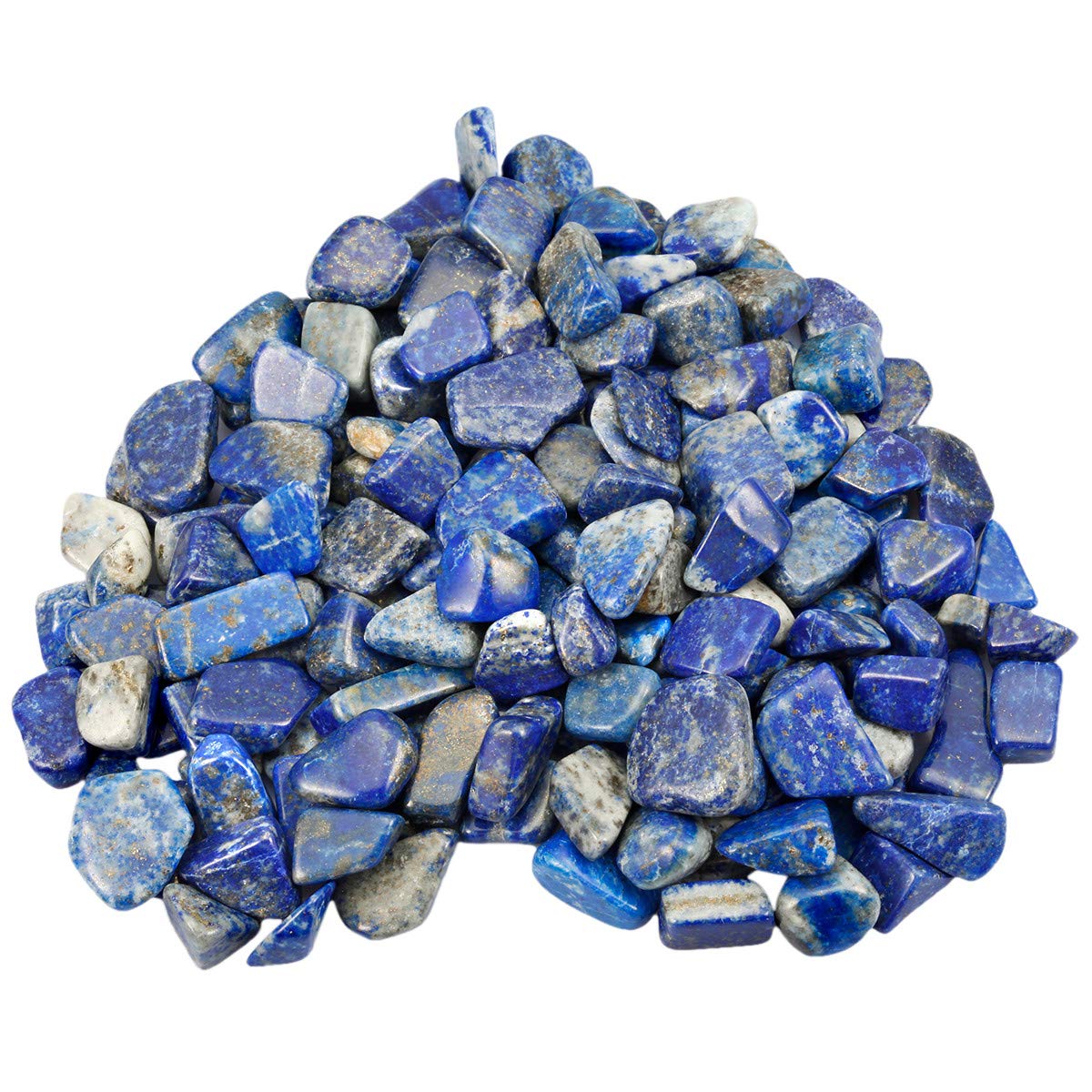Nupuyai 1 lb Tumbled Lapis Lazuli Crystal Chips Stone, Crushed Irregular Shape Healing Reiki Crystal Stone for Home Decoration
