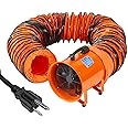 12 Inches Utility Blower Exhaust Fan with 16.4 FT Duct, 3500 r/min & 3500 CFM Heavy Duty Blower Fan, High Velocity Low Noise Extraction and Ventilation for Ventilating Workshops, Confined Space