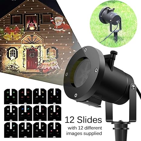 lydaz Proyector LED de Navidad jardín 12 diseños, multicolor, para ...