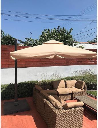 Amazon Com Garden Winds Replacement Canopy Top Cover For The Osh Double Tier 8ft Offset Umbrella Riplock 350 Garden Outdoor