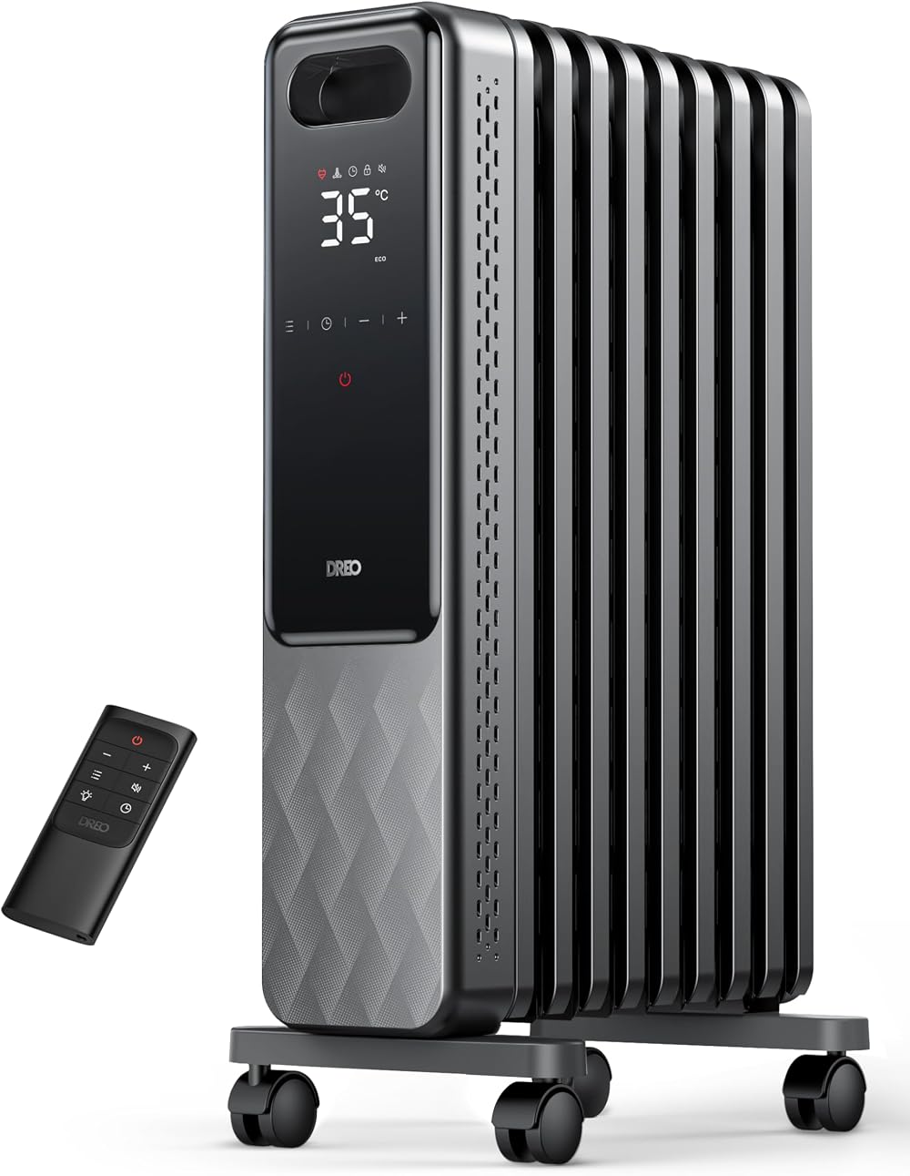 Dreo 2000W Oil Filled Radiator with 9 Fins Digital Thermostat Timer Child Lock
