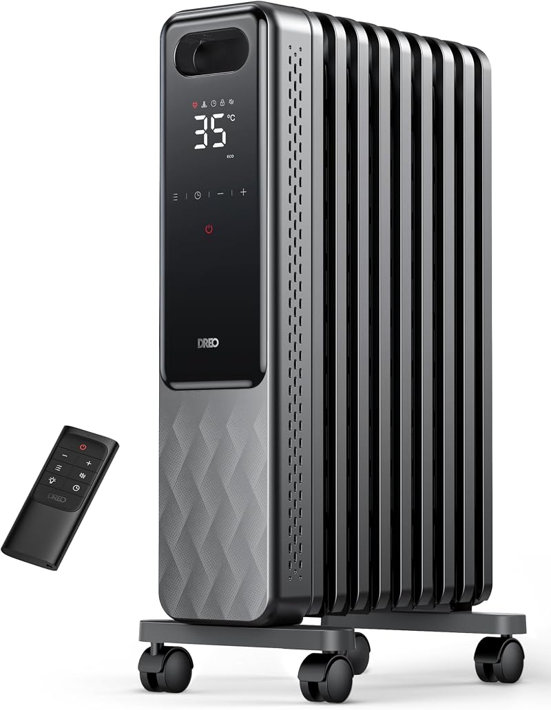Dreo 2000W Oil Filled Radiator with 9 Fins Digital Thermostat Timer Child Lock