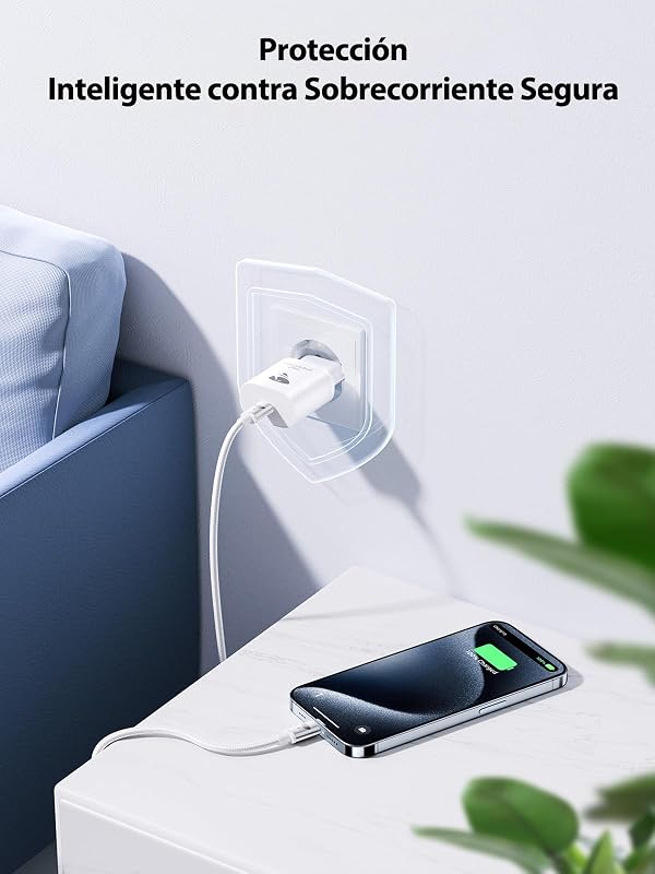 Cargador USB C 25W 2Pack, Cargador iPhone Carga Rapida PD 3.0 Adaptador Tipo C Cabezal, Movil Enchufe USBC para iPhone 16 Pro Max/15/14/13/12/11, Samsung, iPad