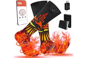 Upgraded Heated Sock Women,Rechargeable Heating Socks for Men,Foot Warmer with APP Control & 4 Heating Setting,10000mAh Batte