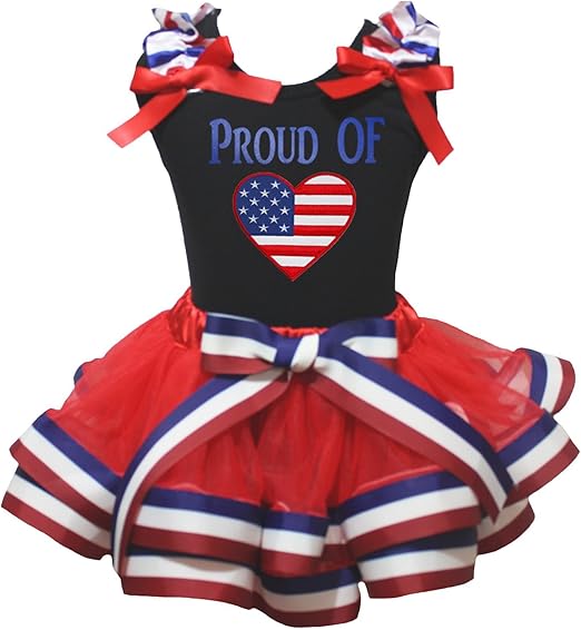 Amazon 4th 7月ドレスproud Of Usa国旗ハートブラックシャツレッド花びらスカートセットnb 8y Us サイズ L カラー レッド アンサンブル 通販