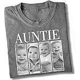 NAZENTI Personalized Grandma Shirt, Custom Shirts with Photo Kids, Vintage T-Shirt, Mothers Day Shirt Gifts for Nana, Mimi