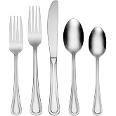 Oneida Tress 62-Piece 18/0 Silverware Set for 8, Flatware | mirror finish, dishwasher safe | includes serving spoons and utensil set | cutlery set, wedding silverware