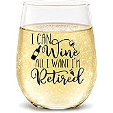 COOL AF Retirement Gift for Women – Funny Wine Glass ‘I Can Wine All I Want, I’m Retired’ – Retirement Gifts for Mom, Teacher, Nurse, Coach or Friend – Thoughtful & Classy Gift for Retired Women