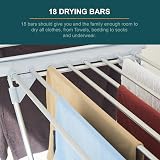 OurHouse Heated Winged Clothes Airer, 20 Bars, 15kg Capacity, Portable view 8