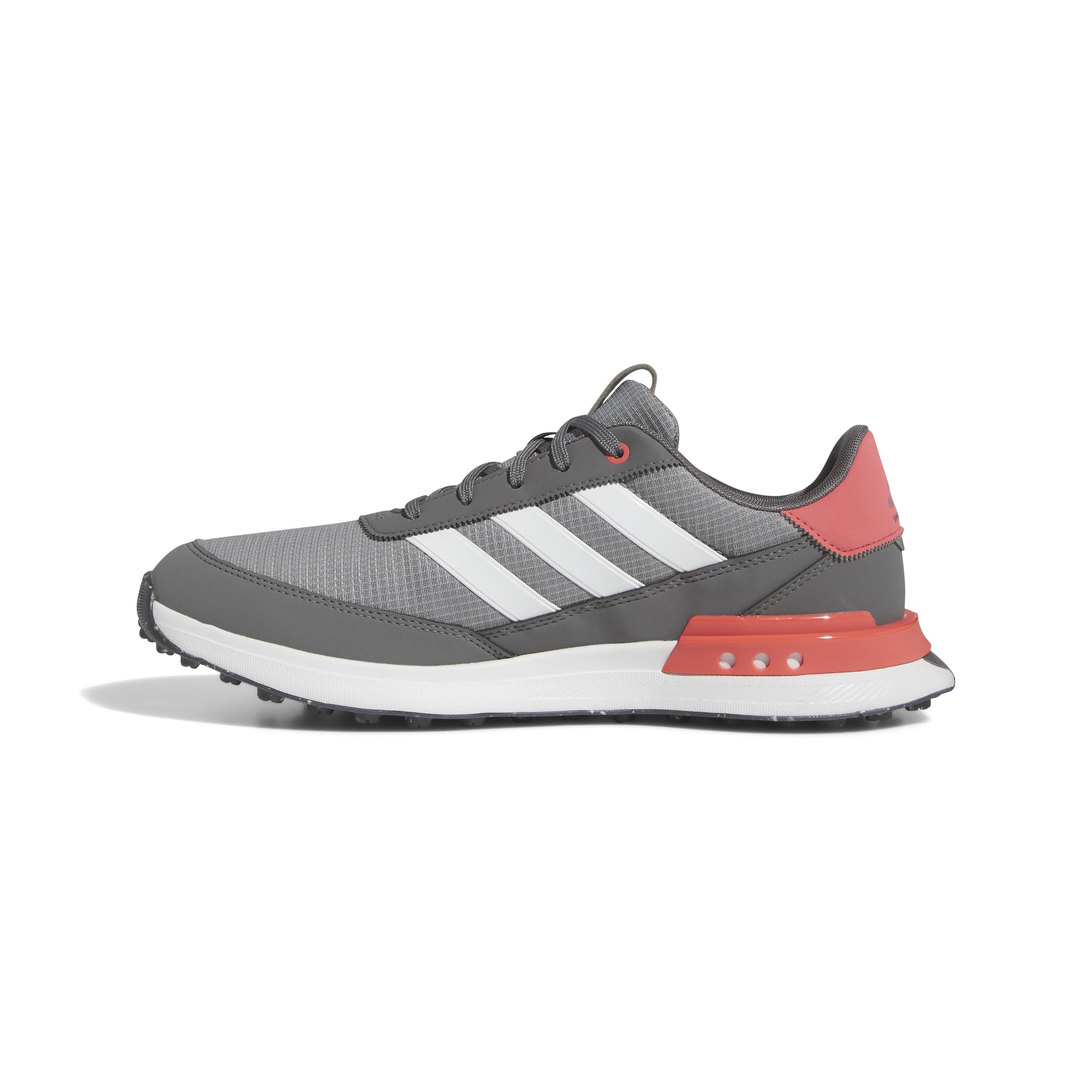 adidas Men's S2G Spikeless 24 Golf Shoes, Grey Three/Footwear White/Preloved Scarlet, 8.5 Image