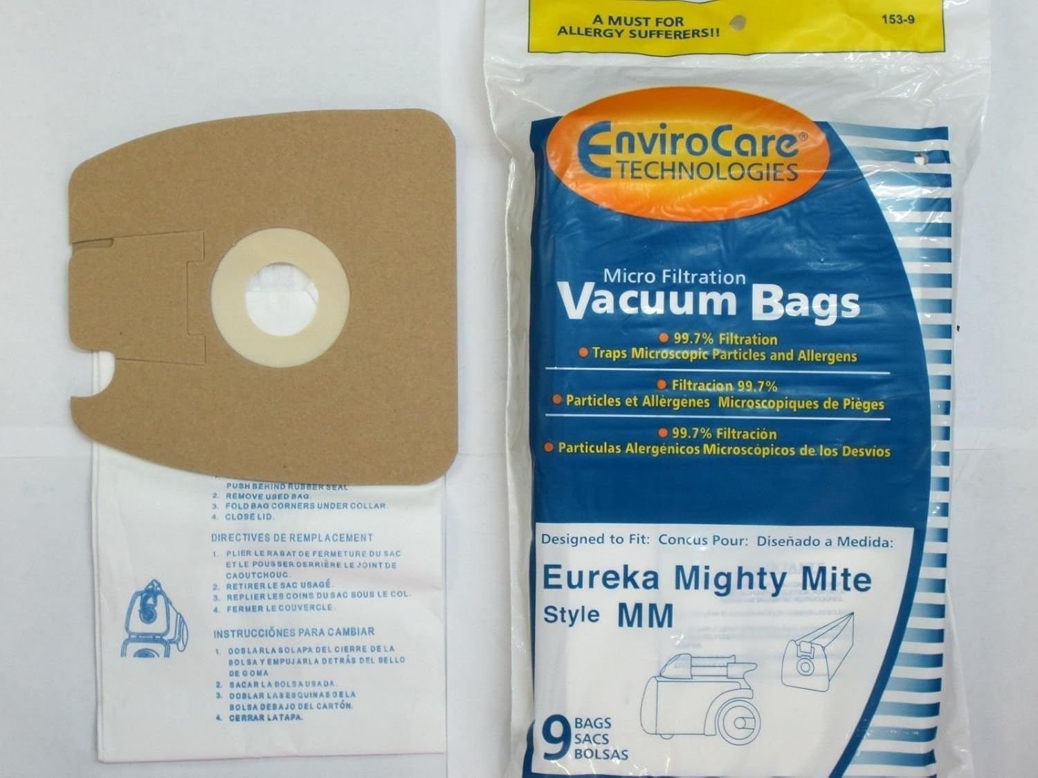 EUREKA TYPE MM MIGHTY MIGHT STYLE MICROFILTRATION VACUUM BAGS BY VACBAG