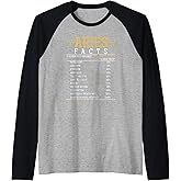 Aries Facts Zodiac Sign Raglan Baseball Tee