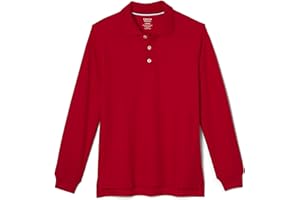 French Toast Boys Pique Polo School Uniform Shirt with Long Sleeves for Boys and Girls