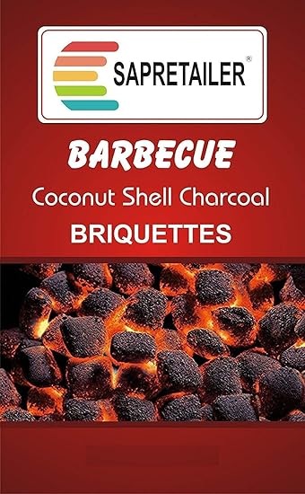 SAPRETAILER Coconut Shell Charcoal Briquettes for Barbecue 1Kg