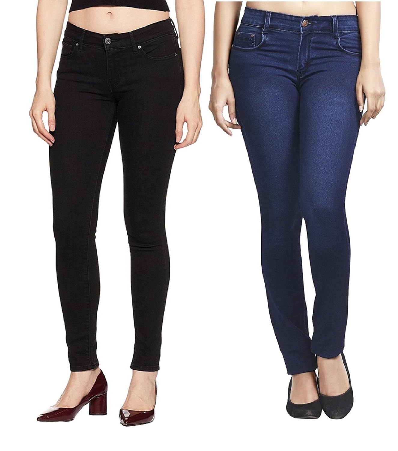 adbucks silky cotton lycra stretchable womens jeans (combo of 2)