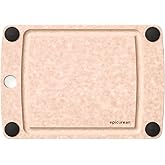 Epicurean All-In-One Cutting Board with Non-Slip Feet and Juice Groove, 10" × 7", Natural/Black