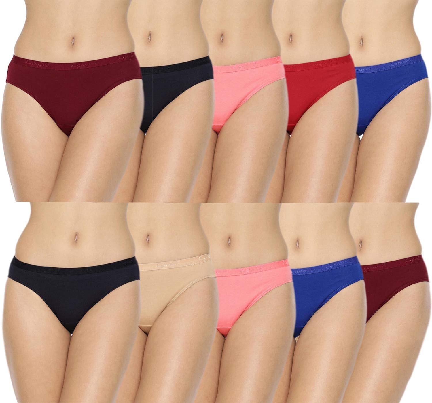 Lyra LUX Women's Pattern/Solid Cotton Panty (Pack of 10) Amazon.in