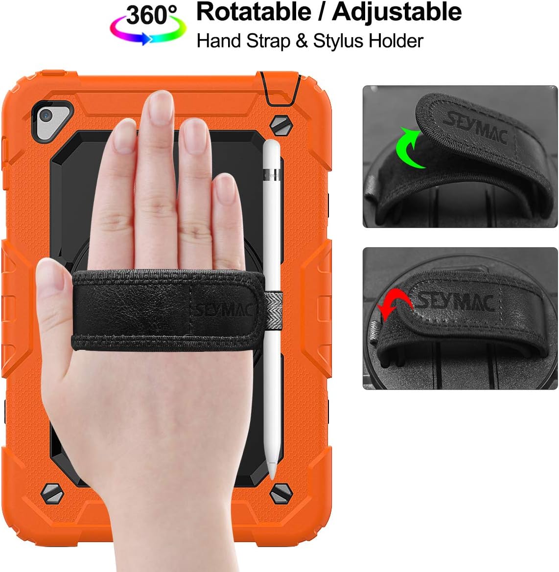 SEYMAC stock Case for iPad Mini 5th/4th Generation 7.9'', Full-body Protective Case with Screen Protector, Pencil Holder - Image 3