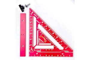 DEEDRR 8.3" Ratter Square Tool with Jig Block - Flatwork and Repetitive Markings Specialty for Precise Carpentry Work,Sherwap Ratter Square Tool(Red)