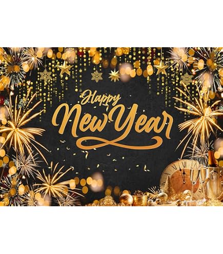 Aazon.co: 3PCS Happy New Years Banner,New Years Decorations 2025 Rose...