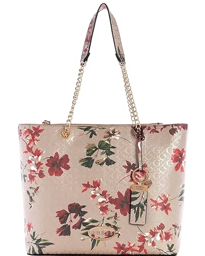 GUESS Factory Women's Aubrianna Logo Embossed Floral Print Chain Handle  Tote Bag Handbag Rose Dust in Kuwait Whizz Totes