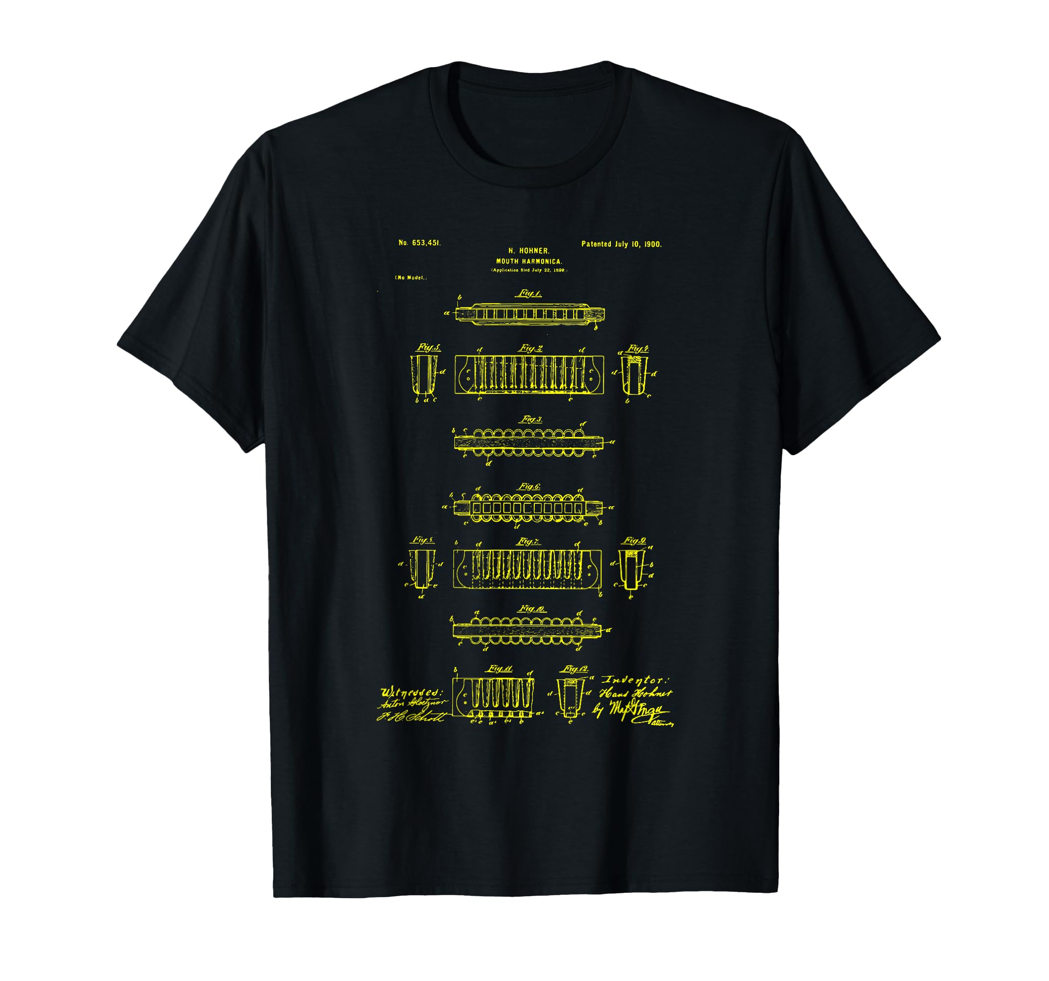 Harmonica Patent T-shirt, Harp, Jazz, Blues, Vintage T-Shirt