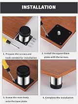 HAOCHEN 4 Pcs Adjustable Furniture Legs 2x3.15in Stainless Steel 0-10mm view 6