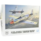 Premium Hobbies P-51B &amp; Bf109 G-6 "European Theater 1:72 Plastic Model Airplane Kit Twin Pack 138V